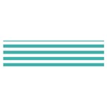 Horizontal Stripes - White and Verdigris Satin Scarf (Oblong)