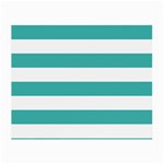 Horizontal Stripes - White and Verdigris Small Glasses Cloth