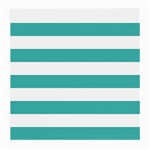 Horizontal Stripes - White and Verdigris Medium Glasses Cloth