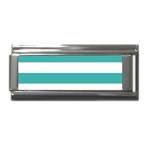 Horizontal Stripes - White and Verdigris Superlink Italian Charm (9mm)