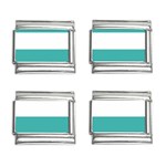 Horizontal Stripes - White and Verdigris 9mm Italian Charm (4 pack)