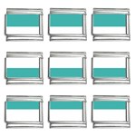 Horizontal Stripes - White and Verdigris 9mm Italian Charm (9 pack)