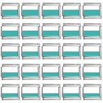 Horizontal Stripes - White and Verdigris 9mm Italian Charm (25 pack)