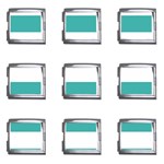 Horizontal Stripes - White and Verdigris Mega Link Italian Charm (9 pack)