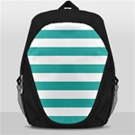 Horizontal Stripes - White and Verdigris Backpack Bag