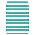 Horizontal Stripes - White and Verdigris Removable Flap Cover (S)