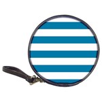 Horizontal Stripes - White and Cerulean Classic 20-CD Wallet