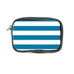 Horizontal Stripes - White and Cerulean Coin Purse