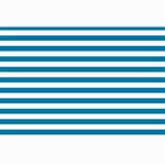 Horizontal Stripes - White and Cerulean Collage 12  x 18 