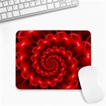 Glossy Red Spiral Fractal Small Mousepad