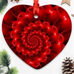 Glossy Red Spiral Fractal Ornament (Heart)