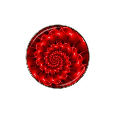 Glossy Red Spiral Fractal Hat Clip Ball Marker (4 pack) from ArtsNow.com Front