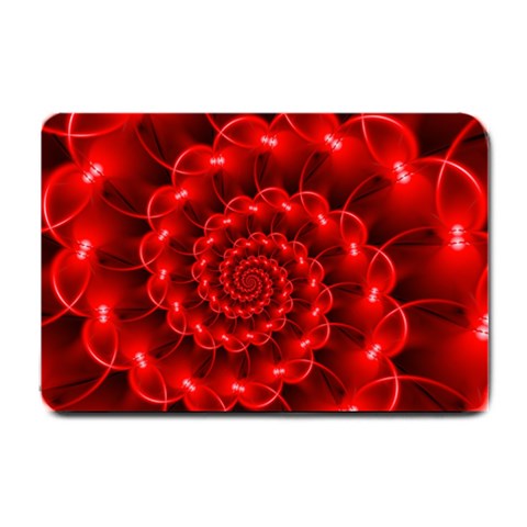 Glossy Red Spiral Fractal Small Doormat from ArtsNow.com 24 x16  Door Mat