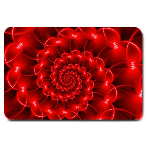 Glossy Red Spiral Fractal Large Doormat from ArtsNow.com 30 x20  Door Mat