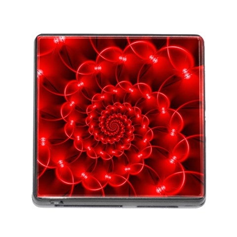 Glossy Red Spiral Fractal Memory Card Reader (Square) from ArtsNow.com Front