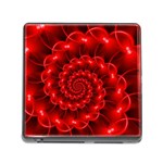 Glossy Red Spiral Fractal Memory Card Reader (Square)