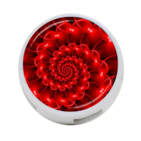 Glossy Red Spiral Fractal 4 Front