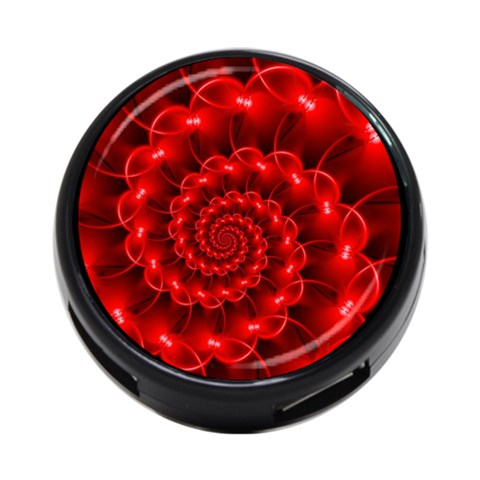 Glossy Red Spiral Fractal 4 Front