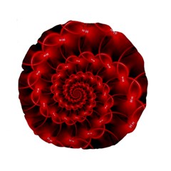 Glossy Red Spiral Fractal Standard 15  Premium Round Cushion  from ArtsNow.com Front