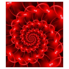 Glossy Red Spiral Fractal Drawstring Pouch (Small) from ArtsNow.com Front