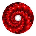 Glossy Red Spiral Fractal CD Wall Clock