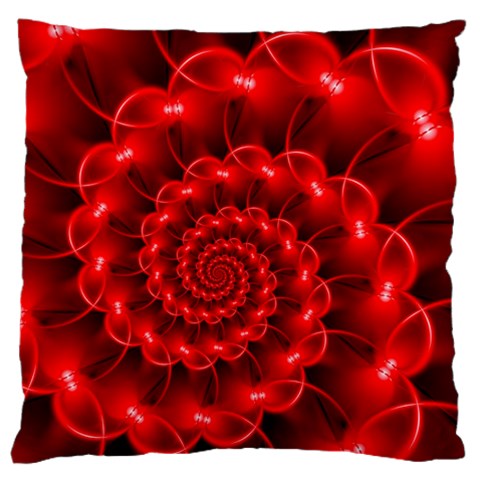 Glossy Red Spiral Fractal Standard Flano Cushion Case (One Side) from ArtsNow.com Front