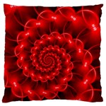 Glossy Red Spiral Fractal Standard Flano Cushion Case (One Side)