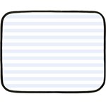 Horizontal Stripes - White and Pastel Blue Fleece Blanket (Mini)