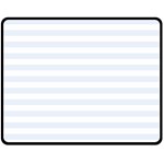 Horizontal Stripes - White and Pastel Blue Fleece Blanket (Medium) (One Side)