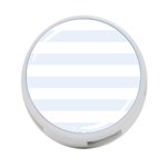 Horizontal Stripes - White and Pastel Blue 4-Port USB Hub (Two Sides)