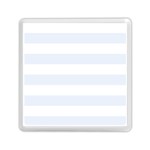 Horizontal Stripes - White and Pastel Blue Memory Card Reader with Storage (Square)