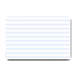 Horizontal Stripes - White and Pastel Blue Small Doormat