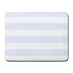 Horizontal Stripes - White and Pastel Blue Small Mousepad