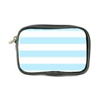 Horizontal Stripes - White and Light Blue Coin Purse