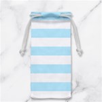 Horizontal Stripes - White and Light Blue Jewelry Bag