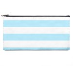 Horizontal Stripes - White and Light Blue Pencil Case