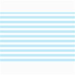 Horizontal Stripes - White and Light Blue Collage 12  x 18 