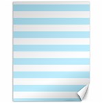 Horizontal Stripes - White and Light Blue Canvas 12  x 16 