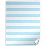 Horizontal Stripes - White and Light Blue Canvas 18  x 24 