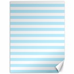 Horizontal Stripes - White and Light Blue Canvas 36  x 48 