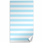 Horizontal Stripes - White and Light Blue Canvas 40  x 72 