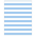 Horizontal Stripes - White and Baby Blue Drawstring Bag (Small)