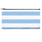 Horizontal Stripes - White and Baby Blue Pencil Case