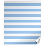 Horizontal Stripes - White and Baby Blue Canvas 8  x 10 