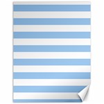 Horizontal Stripes - White and Baby Blue Canvas 18  x 24 