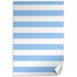 Horizontal Stripes - White and Baby Blue Canvas 20  x 30 