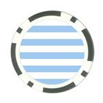 Horizontal Stripes - White and Baby Blue Poker Chip Card Guard (10 pack)