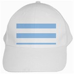 Horizontal Stripes - White and Baby Blue White Cap