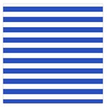 Horizontal Stripes - White and Cerulean Blue Large Satin Scarf (Square)