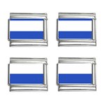 Horizontal Stripes - White and Cerulean Blue 9mm Italian Charm (4 pack)